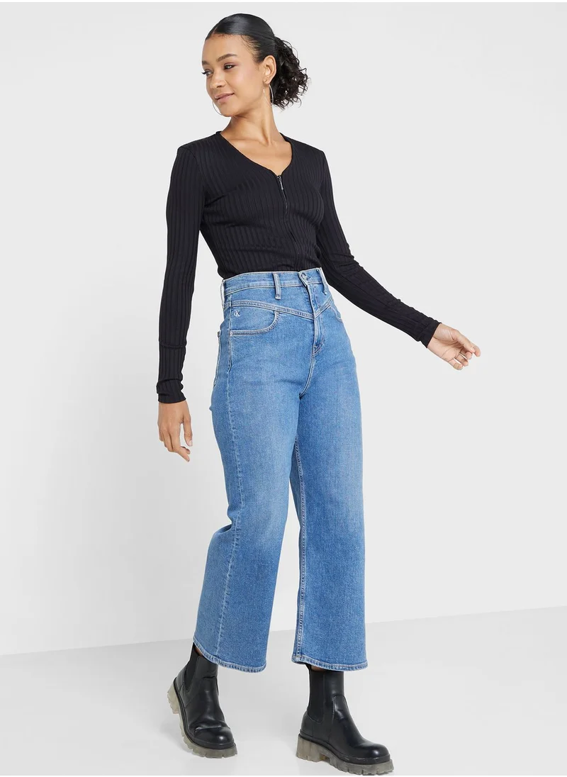 CALVIN KLEIN V-neck Zip Thru Cardigan