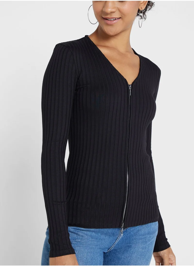CALVIN KLEIN V-neck Zip Thru Cardigan