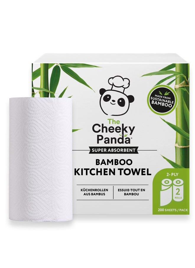 The Cheeky Panda - Bamboo Paper Towels | Mega 100 Sheet Paper Towels Rolls | 200 x 2 Ply Paper Towel Sheets | Strong and Sustainable - Image 1