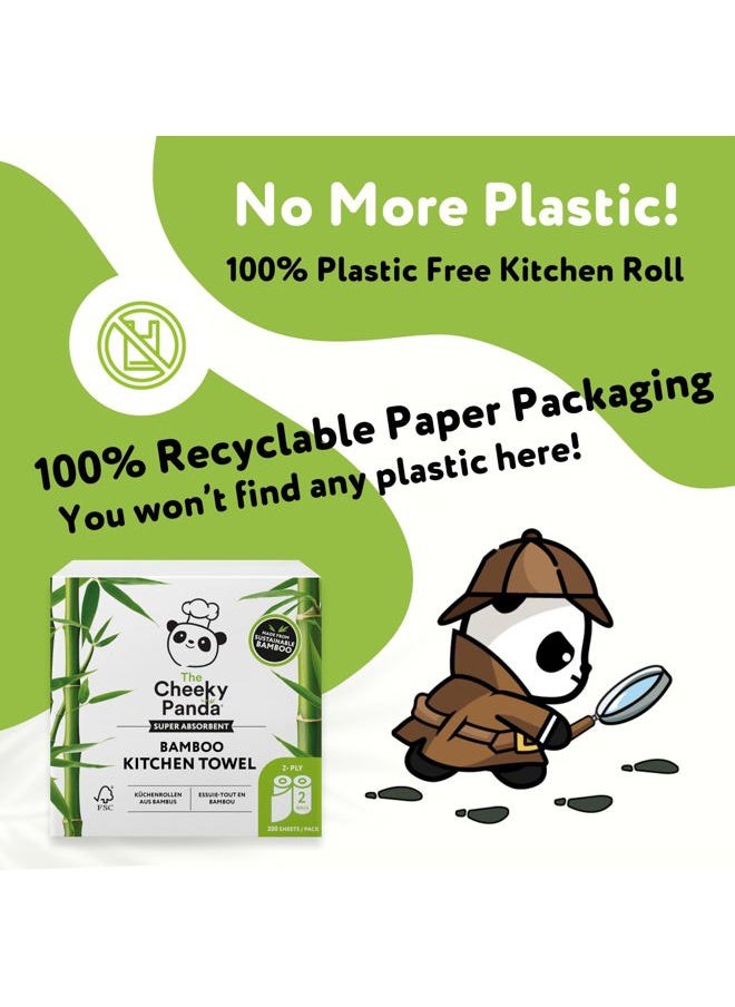 The Cheeky Panda - Bamboo Paper Towels | Mega 100 Sheet Paper Towels Rolls | 200 x 2 Ply Paper Towel Sheets | Strong and Sustainable - Image 1