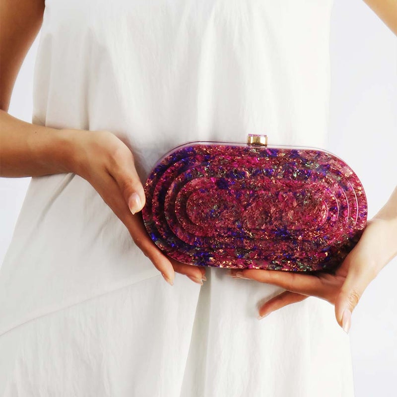 2023 Summer Direct Selling Dinner Bag Retro Spliced Bag Trendy Acrylic Shoulder Chain Bag For Women - Image 4