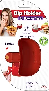 Jokari Plate and Bowl Clip On Dip Holder For Standard Thickness Dishes. Serve Dips, Sauces, Dressings and Condiments - Image 1