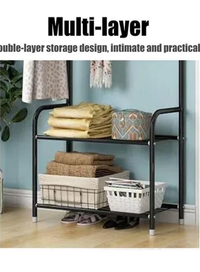 1-Piece All In One Multipurpose Use Storage Rack Stable Solid Stainless Steel Coat Hanger and Shoes Entryway Furniture 57x30x165 cm  - Image 4