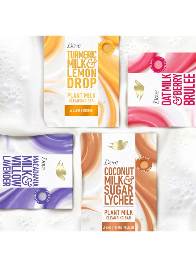 Dove Plant Milk Cleansing Bar Soap Variety Pack 4 for Moisturized Skin, with Gentle Cleansers, No Sulfate Cleansers or Parabens, 98% Biodegradable Formula, 5 oz - Image 3