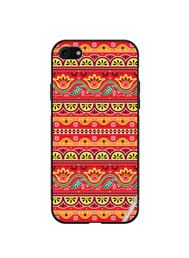 VR CREATIVE Protective Case Cover For Apple iPhone SE (2022) Indian And Pakistani Flowers And Leaves In Red And Yellow Design Multicolour - Image 1