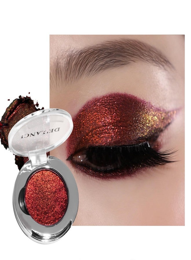 ecofavor Single Gothic Dark Red Eyeshadow, Metallic Deep Red Glitter Eyeshadow, Highly Pigmented Long Lasting Gold Sparkly Eye Shadow, for Festival Punk SFX Makeup, Create Multi-Dimensional Eye Looks - Image 1