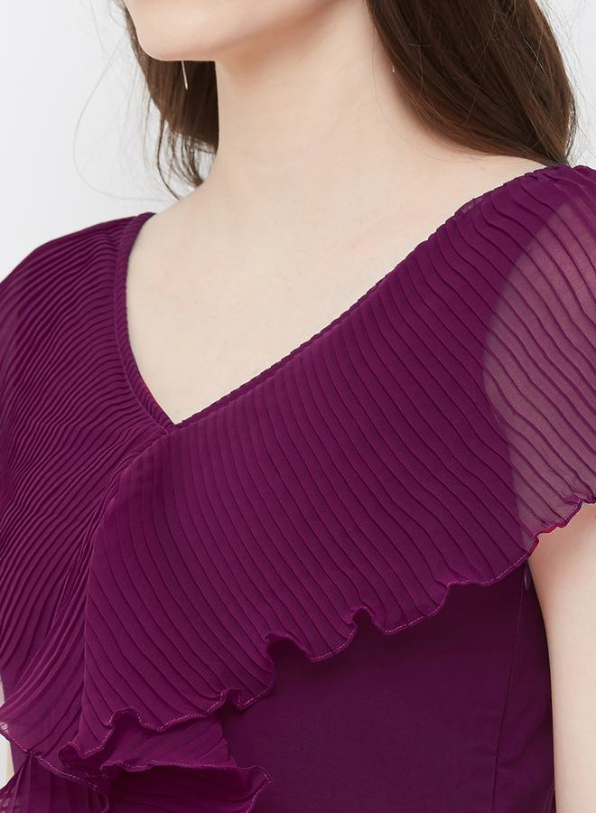 Mish Pleated Chiffon Maxi Dress - Image 4