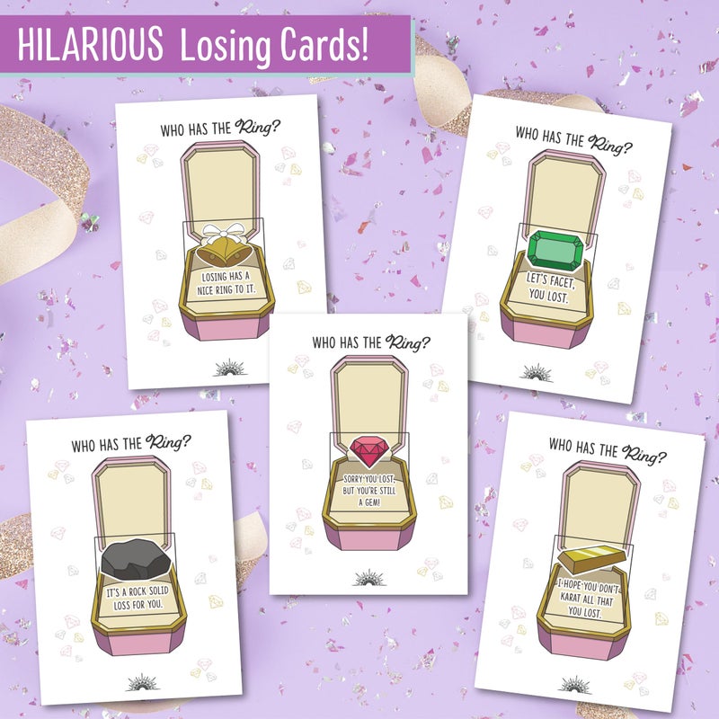 COTIER BRAND Who Has The Ring Bridal Shower Scratch Off Game - Hilarious Losing Phrases on Ticket Cards - Easy to Play - Funny Wedding Shower or Fun Engagement Party Game Idea for 30 Guests - Image 5