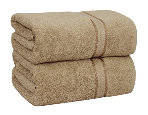 COTTON CRAFT Ultra Soft Bath Sheets - 2 Pack - 35 x 70 - Absorbent Quick Dry Everyday Luxury Hotel Bathroom Spa Gym Shower Beach Pool Travel Dorm - 100% Ringspun Cotton - 580 GSM - Easy Care - Linen - Image 1