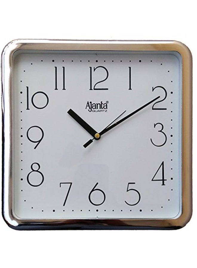 Ajanta Abstract Simple Wall Clock – White | Modern Analog Design | 24W x 39.5H cm | Battery Operated Quartz Movement | Ideal for Home, Office & Bedroom - Image 1