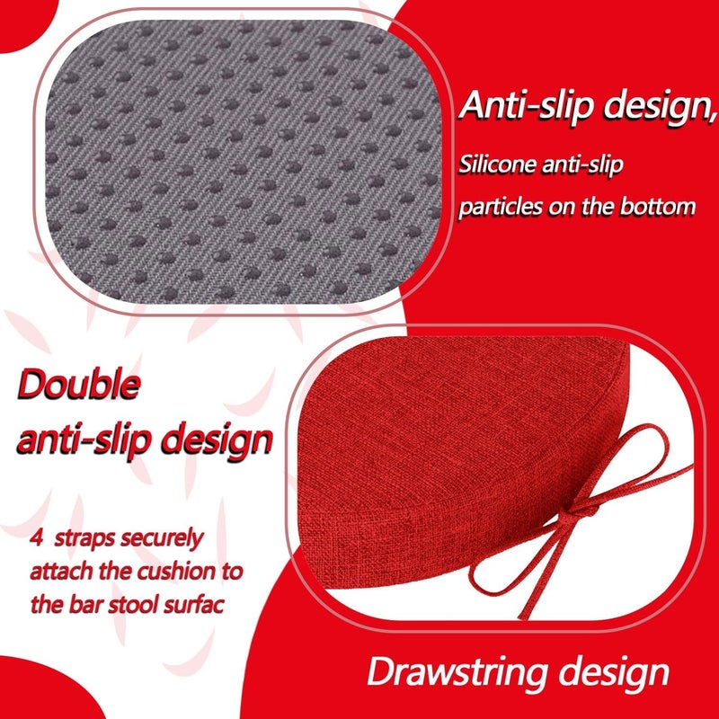 Daily repeated use trusted quality Round Bar Stool Cushion 1/2/3 in Thickened Round Chair Cushions for Kitchen Stools Non Slip Seat Pads with Long Ties and Machine Washable Cover(19,1pc: 33x3cm/13x1in) Ready-to-ship local stock Salt resistant coating Cross part assemble fit Odor free color UV resistant All climate suitability Workday cycle fulfillment Tiered purchase options Shock rubber edge Permanent & temporary usable Easy assemble alternatives Varied global sizing picks Natural material Elegant appearance Labor saving optimized design Labor saving Newly stocked local goods Safe material Upgraded general material Balanced weight Storage burden minimized build Moisture proof Classic design alternatives Medium weight - Image 5