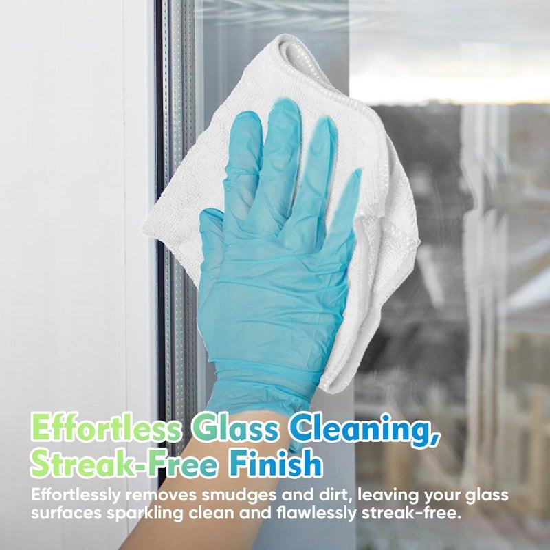 HOMEXCEL White Microfiber Cleaning Cloths 12 Pack, 12.5 x 12.5 Inch Microfiber Towel for Cars, Ultra Absorbent Cleaning Rags, Lint Free Cleaning Towels for Household, Kitchen, Window, and Car - Image 3