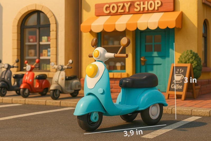 OLEOCA Family Mini Motorcycle Toy Scooter Dollhouse Playset - Image 2