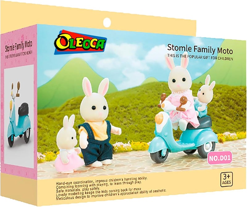 OLEOCA Family Mini Motorcycle Toy Scooter Dollhouse Playset - Image 4