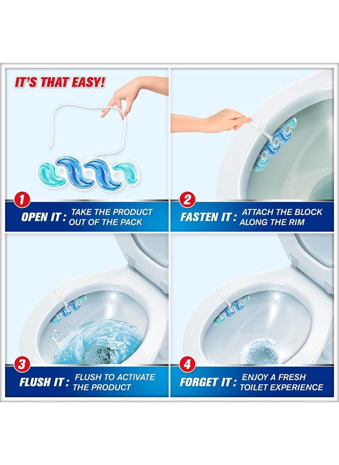 Harpic 6 Actions Active Fresh Toilet Cleaner Rim Block - Marine Splash 35g  - Image 4