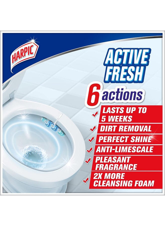 Harpic 6 Actions Active Fresh Toilet Cleaner Rim Block - Marine Splash 35g  - Image 3