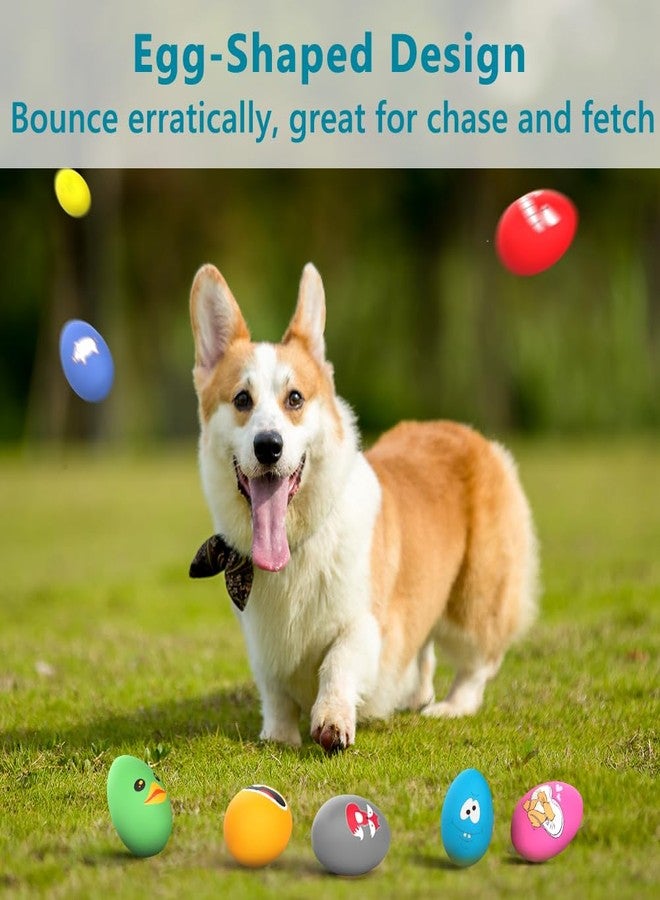 SCHITEC Squeaky Dog Toys, [4 Pack] Latex Squeaker Egg for Small Medium Pets Puppies, 2.5” Soft Animal Rubber Interactive Fetch Ball Set - Image 3