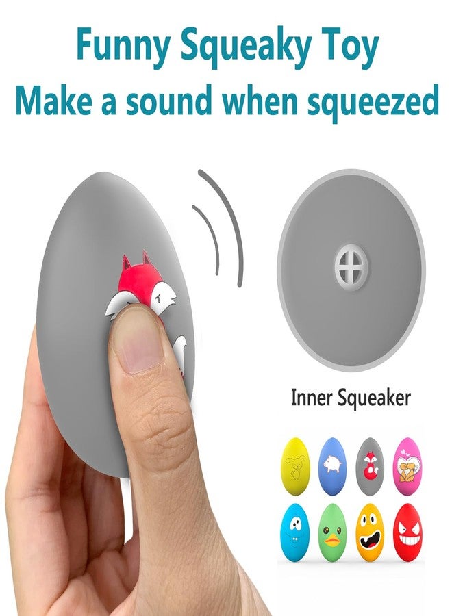 SCHITEC Squeaky Dog Toys, [4 Pack] Latex Squeaker Egg for Small Medium Pets Puppies, 2.5” Soft Animal Rubber Interactive Fetch Ball Set - Image 2