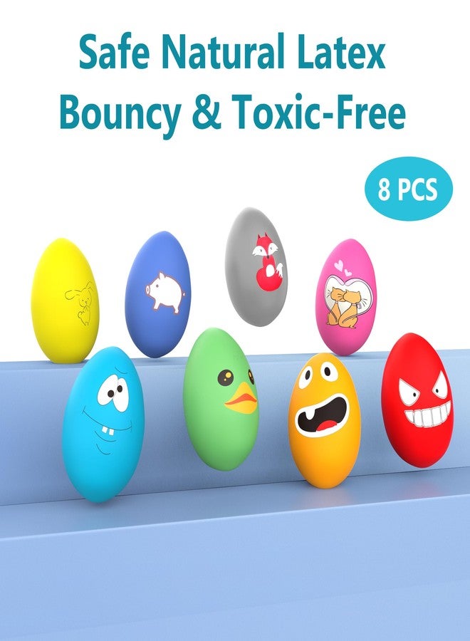 SCHITEC Squeaky Dog Toys, [4 Pack] Latex Squeaker Egg for Small Medium Pets Puppies, 2.5” Soft Animal Rubber Interactive Fetch Ball Set - Image 4