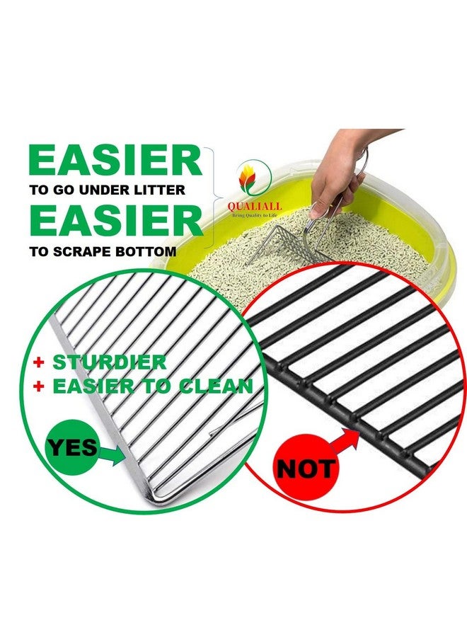 QUALIALL All Metal Litter Scoop, Solid Metal Sifter, Cat Litter Scoop Metal Jumbo, Cat Urine Scoop, Litter Scooper With Holder, Litter Scooper Holder, Jumbo Cat Litter Scoop Sifter Scooper Holder - Image 2