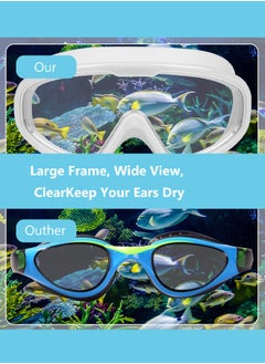 SUCITY Large Frame Clear Swim Goggles with Swimming Cap, Earplugs, and Nose Clip - Leak-Proof UV Anti Fog Swimwear Eyewear - Unisex Men Women  - Image 3