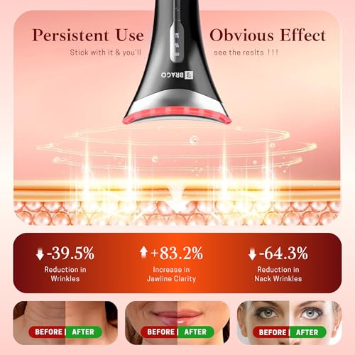 Brago 7-in-1 EMS Face & Neck Massager | Skin Lifting Device with LED Light & Heat Therapy | Reduces Wrinkles, Anti-Ageing & Double Chin | Skin Tightening & Firming Tool for Glowing Skin | Type-C Rechargeable - Image 2