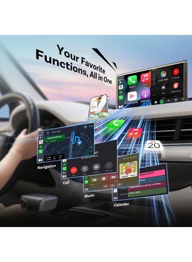 Ottocast Mini Slim 2025 Upgrade, 2-in-1 Wireless CarPlay & Android Car Adapter with Type-A/C for iOS 10+ & Android 11+ Smartphones, Multi-User Support, Plug & Play Conversion from Cable to Wireless - Image 4