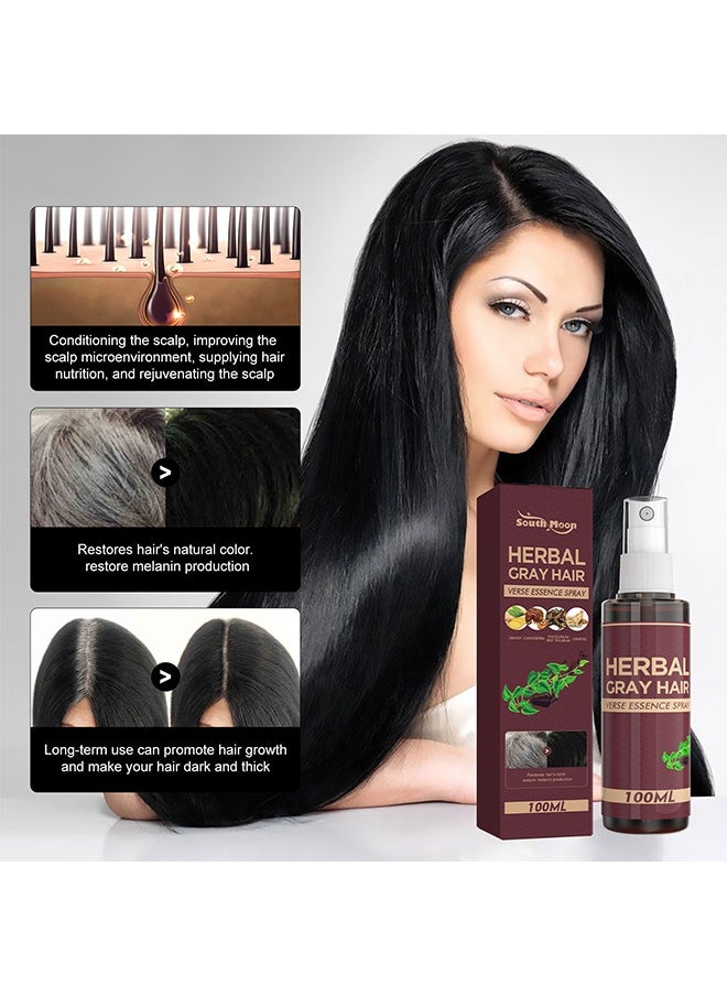SOUTH MOON - Herbal Gray Hair, Polygonum Multiflorum And Ginger Black Hair Liquid 100ml, Herbal Extracts Nourish And Repair Gray Hair - Image 1