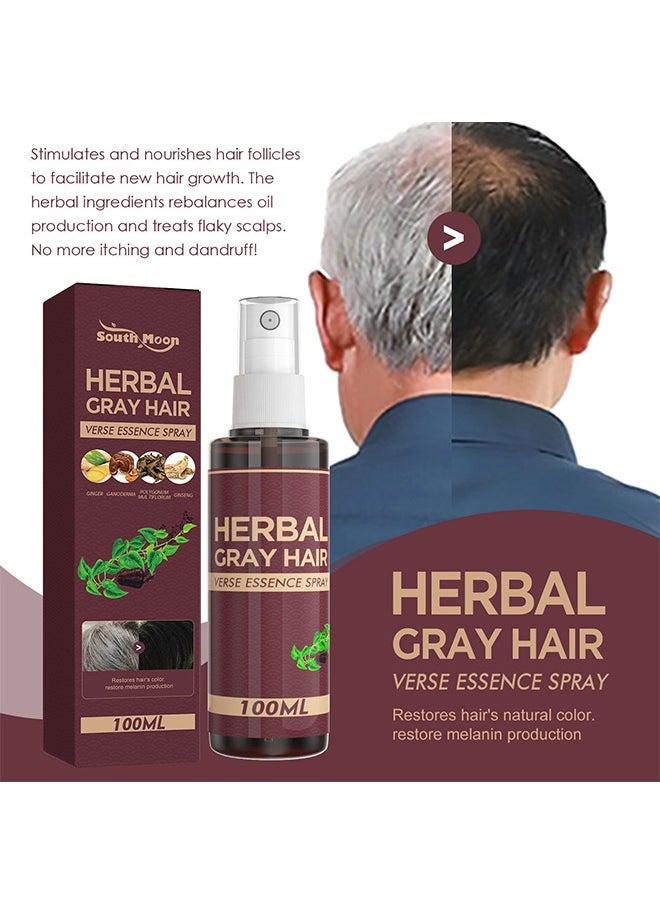 SOUTH MOON - Herbal Gray Hair, Polygonum Multiflorum And Ginger Black Hair Liquid 100ml, Herbal Extracts Nourish And Repair Gray Hair - Image 1