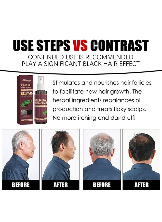 SOUTH MOON - Herbal Gray Hair, Polygonum Multiflorum And Ginger Black Hair Liquid 100ml, Herbal Extracts Nourish And Repair Gray Hair - Image 1