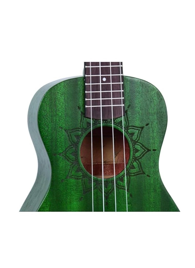 Megarya - Ukulele 24" Concert Size Professional Solid Mahogany Wood with Padded Bag (Green) - Image 1