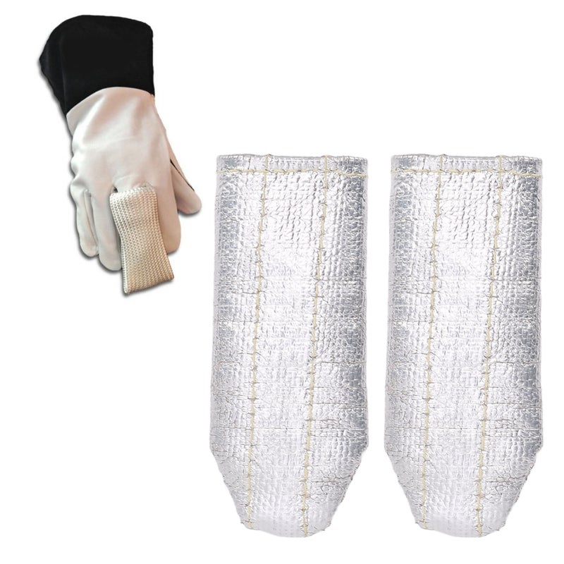 2Pcs TIG Welding Finger Heat Shield Pocket Size Aluminum Foil Unisex Welders Glove Insulation Guards - Image 5