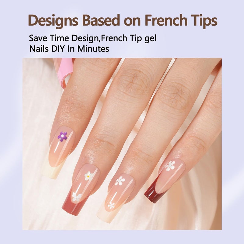 Misssix French Gel Nail Tips, 150Pcs French Tip Press on Nails Long Square, No Need to File Tips Pre-lasting, Fake Nails for Nail Art DIY 15 Sizes - Image 4