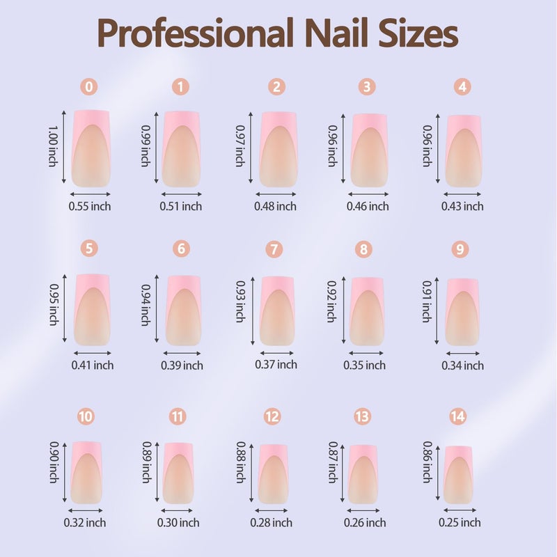 Misssix French Gel Nail Tips, 150Pcs French Tip Press on Nails Long Square, No Need to File Tips Pre-lasting, Fake Nails for Nail Art DIY 15 Sizes - Image 5