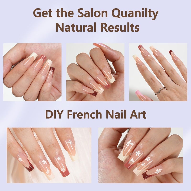 Misssix French Gel Nail Tips, 150Pcs French Tip Press on Nails Long Square, No Need to File Tips Pre-lasting, Fake Nails for Nail Art DIY 15 Sizes - Image 3