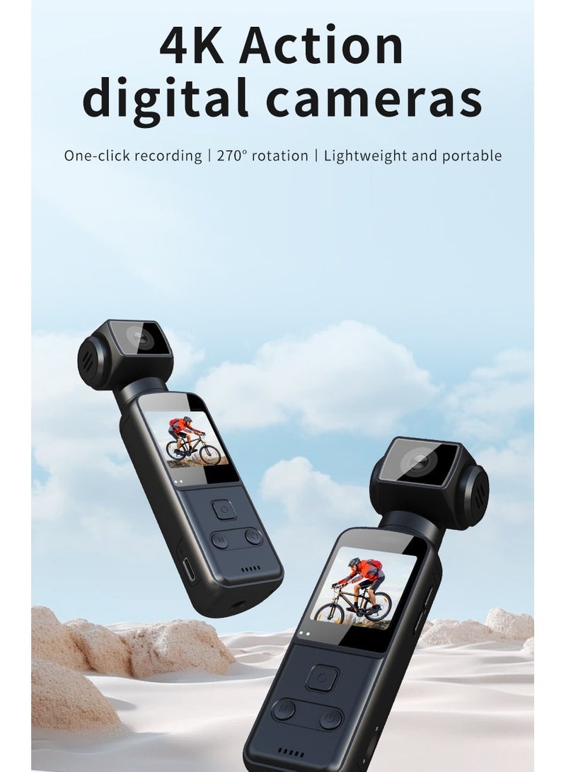 Alyashmac 4K HD Sports Camera – Anti-Shake Pocket Camera for Outdoor Adventures, Hiking, Cycling – Handheld  Clip-On Action Camera – 270° Rotatable Lens – WiFi Video Transfer – Long Battery Life – Lightweight  Portable - Image 2