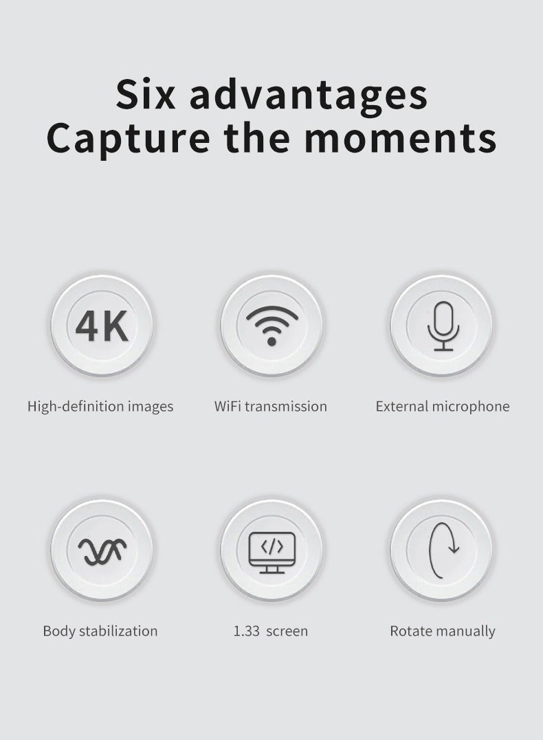 Alyashmac 4K HD Sports Camera – Anti-Shake Pocket Camera for Outdoor Adventures, Hiking, Cycling – Handheld  Clip-On Action Camera – 270° Rotatable Lens – WiFi Video Transfer – Long Battery Life – Lightweight  Portable - Image 3