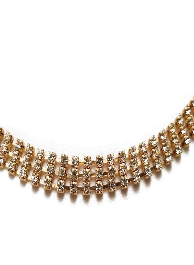 Vritraz Women And Girl Fashion Metal Stretchable Gold Plated Belly Chain Waist Belt Jewellery Gift kamarbnd Waistband MultiCrystal Peacock - Image 2