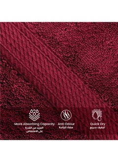 Rest Face Towel And Hand Towel Set Of 4 Burgundy Cotton Towel Towel Set Includes , 2 Face Towel 30X30Cm /12X12Inch And 2 Hand Towel 50X100Cm , 20X39Inch Hotel Luxury Absorbent Towel  - Image 3