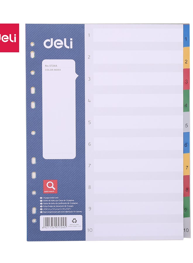 Deli فواصل دلي A4 10 صفحات متنوعة E5724A - Image 1