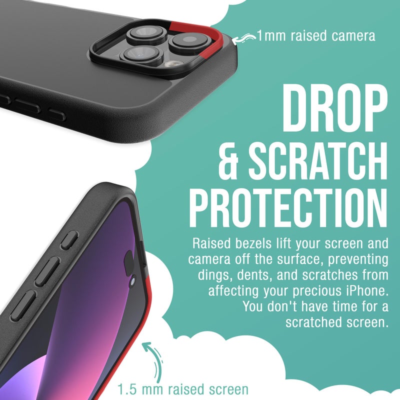 SmartishÂ® iPhone 15 Pro Magnetic Case - Gripmunk Compatible with MagSafe [Lightweight + Protective] Slim/Thin Grip Cover with Microfiber Lining for Apple iPhone 15 Pro - Black Tie Affair - Image 4