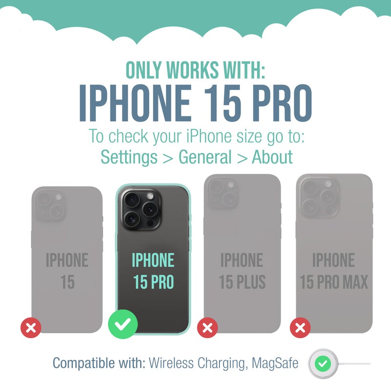 SmartishÂ® iPhone 15 Pro Magnetic Case - Gripmunk Compatible with MagSafe [Lightweight + Protective] Slim/Thin Grip Cover with Microfiber Lining for Apple iPhone 15 Pro - Black Tie Affair - Image 5