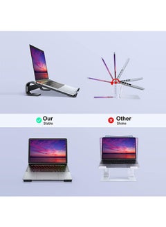 جارلو حامل كمبيوتر محمول للمكتب، حامل كمبيوتر محمول قوي لحامل MacBook، حامل كمبيوتر محمول مريح من الألومنيوم جيد التهوية متوافق مع 12 13 15.6 17 بوصة، حامل كمبيوتر تبريد للعمل.  - Image 3
