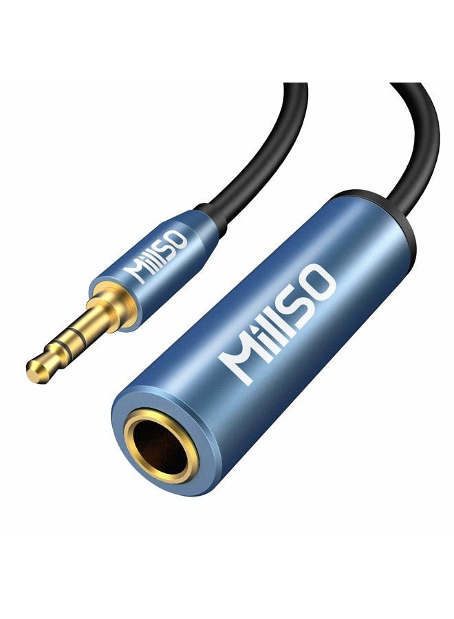 MillSO 1/4 to 3.5mm Headphone Adapter, TRS 6.35mm Female to 3.5mm Male 1/8 to 1/4 Stereo Audio Adapter for Amplifiers, Guitar, Piano, Home Theater Devices to Phone, Laptop, Headphones - 12inch/30cm - Image 1
