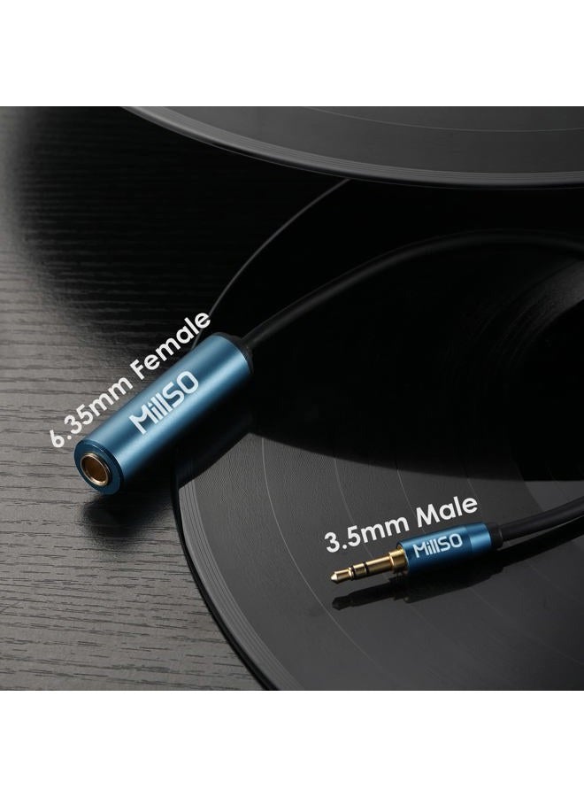 MillSO 1/4 to 3.5mm Headphone Adapter, TRS 6.35mm Female to 3.5mm Male 1/8 to 1/4 Stereo Audio Adapter for Amplifiers, Guitar, Piano, Home Theater Devices to Phone, Laptop, Headphones - 12inch/30cm - Image 3