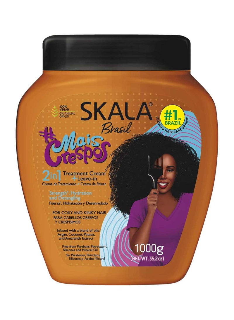 SKALA Expert Mais Crespos 2-in-1 Cream And Conditioner for Curly Hair I Hydration and Detangling I 1000 grams - Image 1