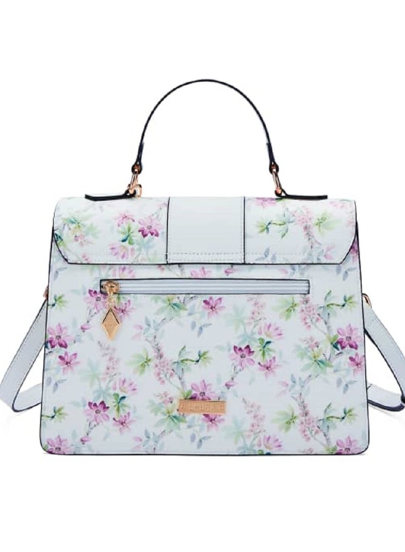 UHURA Floral Office Bag – Genuine Leather Office Handbag for Women, Elegant Crossbody Women’s Handbag, Stylish Ladies Fashion Purse, Compact Luxury Crossbody Sling Bag with Floral Design, Functional Shoulder Tote Bag for Work, Travel, and Everyday Use - Image 2