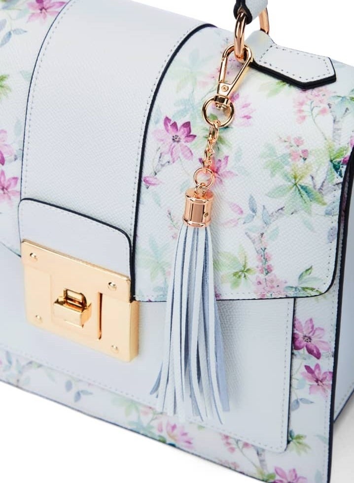 UHURA Floral Office Bag – Genuine Leather Office Handbag for Women, Elegant Crossbody Women’s Handbag, Stylish Ladies Fashion Purse, Compact Luxury Crossbody Sling Bag with Floral Design, Functional Shoulder Tote Bag for Work, Travel, and Everyday Use - Image 5
