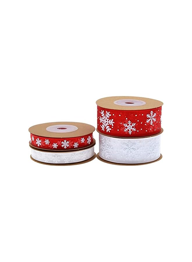 The Bros Christmas Gift Packaging Ribbon - Transparent Fabric Merry Christmas Ribbon - Christmas Gift Packaging with Christmas Ribbon and Bow, Tree Decorations (1 piecewhite) - Image 4