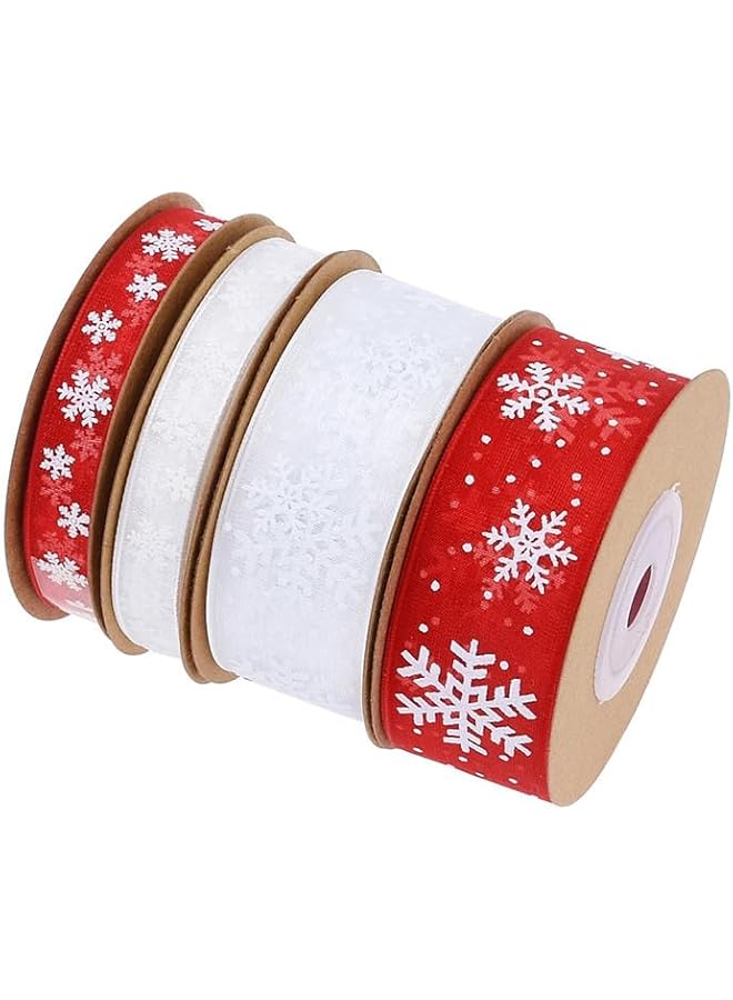 The Bros Christmas Gift Packaging Ribbon - Transparent Fabric Merry Christmas Ribbon - Christmas Gift Packaging with Christmas Ribbon and Bow, Tree Decorations (1 piecewhite) - Image 3